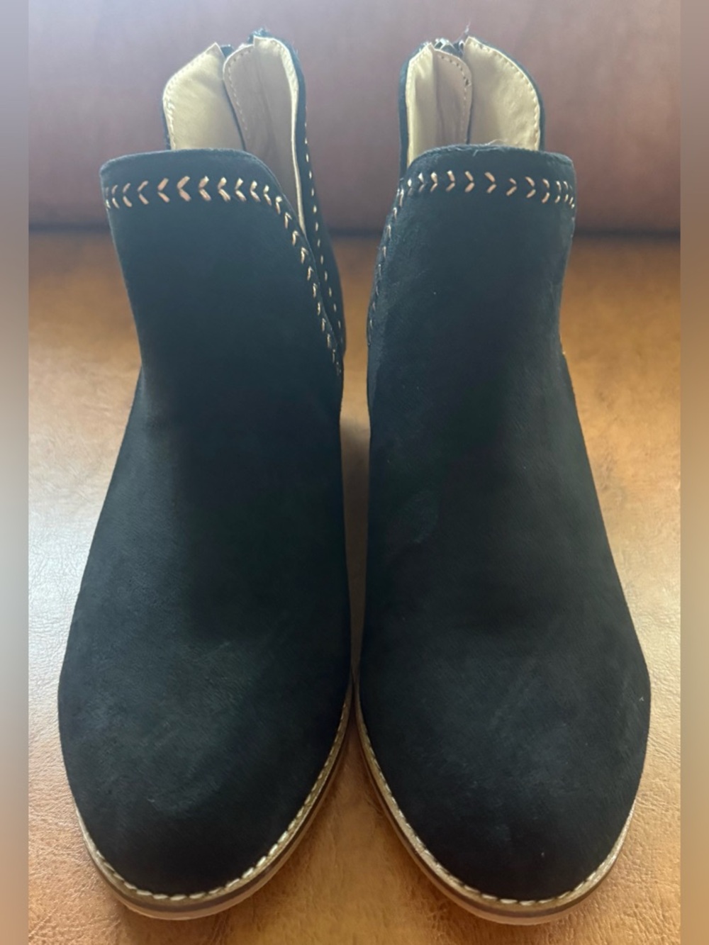 Corkys Bluffin Boots Black Faux Suede Ankle Booties Size 8 EUC - Picture 4 of 10